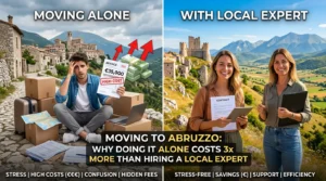 Calculating your Moving to Abruzzo cost? See why a DIY move often leads to expensive mistakes, and how local support saves you more than it costs.