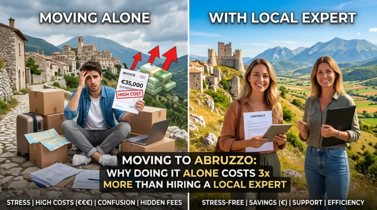 Calculating your Moving to Abruzzo cost? See why a DIY move often leads to expensive mistakes, and how local support saves you more than it costs.