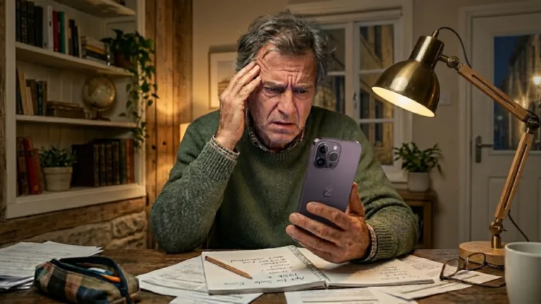 Middle-age man scouting for Italian properties worried and overwhelmed because she can't find the right house to move into in Abruzzo