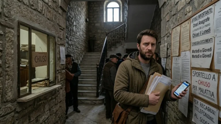 Young expat registering the residency at a local comune in Abruzzo Italy