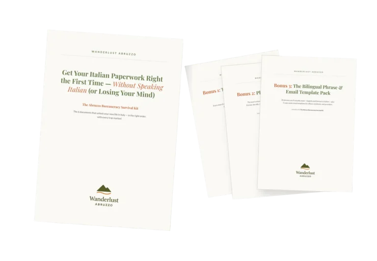 Image of the PDF ebook of The Abruzzo Bureaucracy Survival Kit by Wanderlust Abruzzo