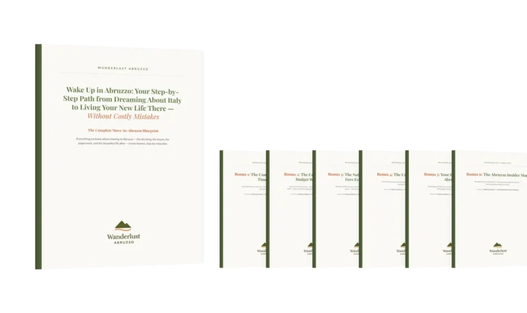 Image of the 3D book mockup of The Complete Move-to-Abruzzo Blueprint by Wanderlust Abruzzo