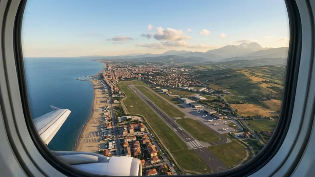 Airport near the Adriatic coast in Pescara, Abruzzo, Italy
