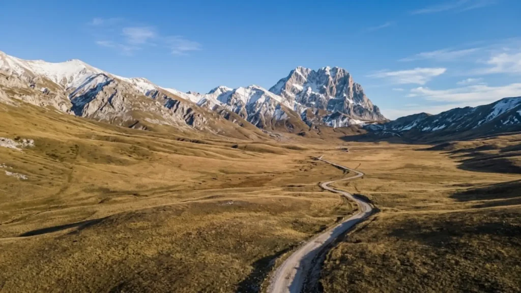 Campo Imperatore high-altitude plateau in Gran Sasso National Park, Abruzzo, known as Italy's Little Tibet