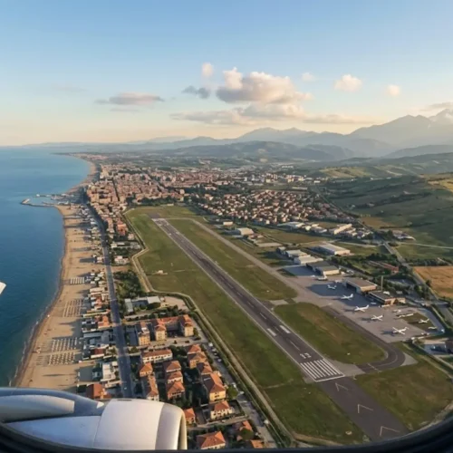 Airport near the Adriatic coast in Pescara, Abruzzo, Italy